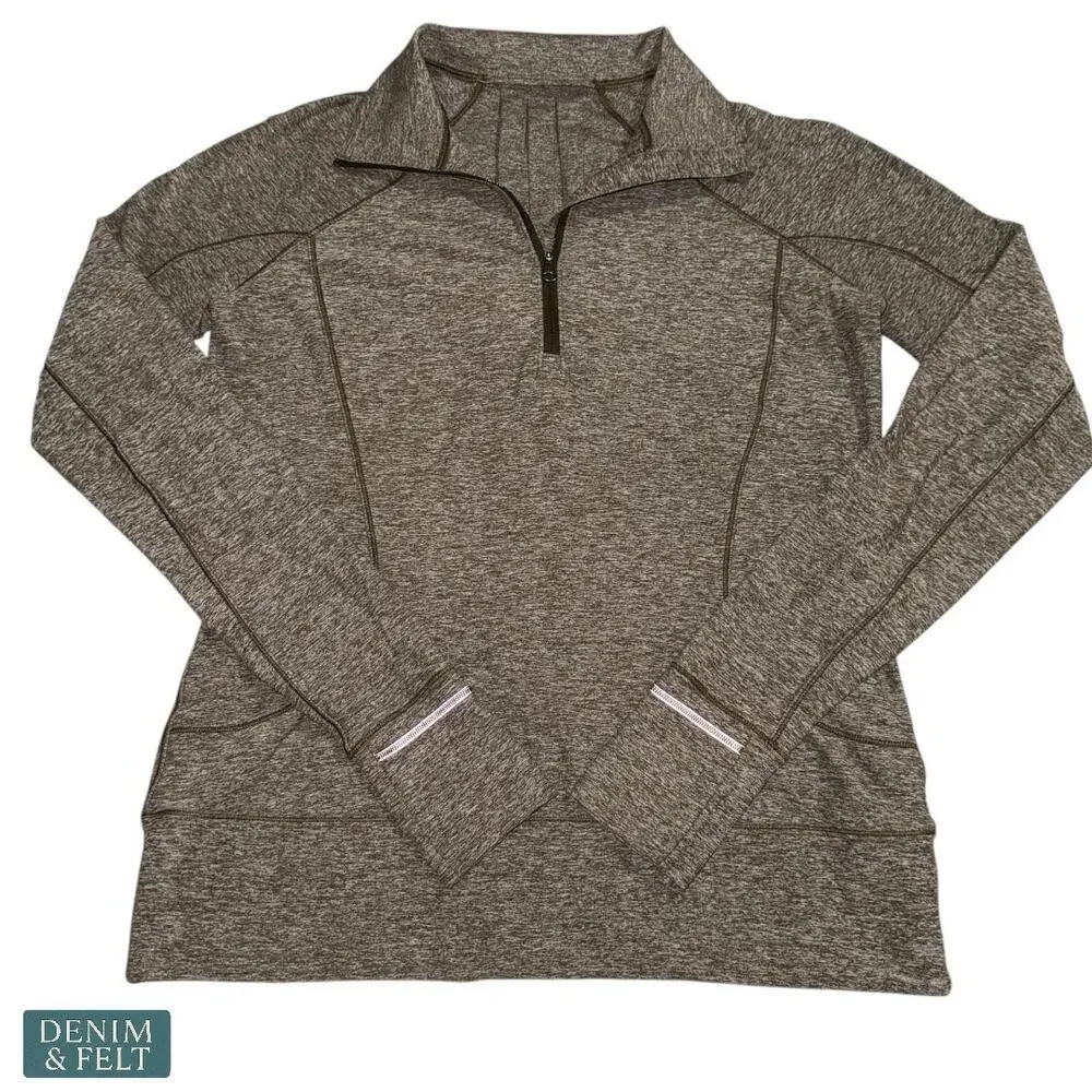 Lululemon Rush Hour 1/2 Zip Pullover‎ Sweatshirt Olive Green Size 8 ~ EUC!!